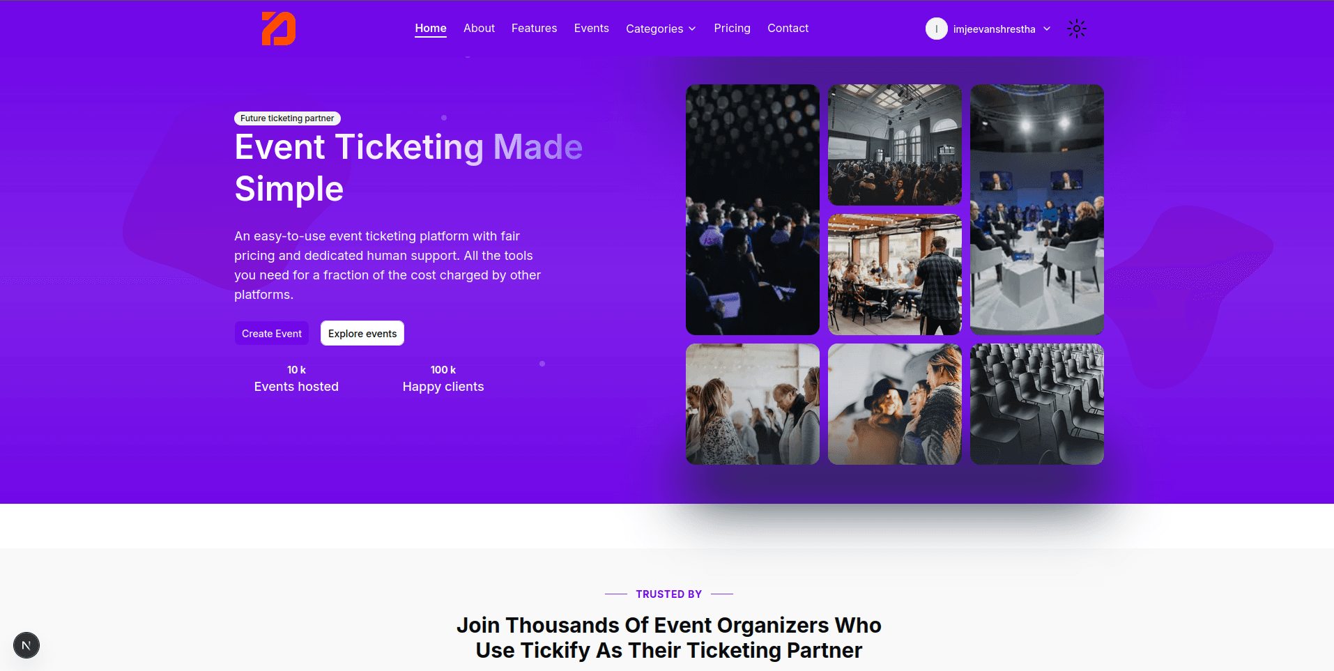 Event Management Platform project preview